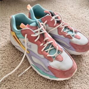 Fila Pastel Pink, Blue, Purple, and Yellow Athletic Sneakers